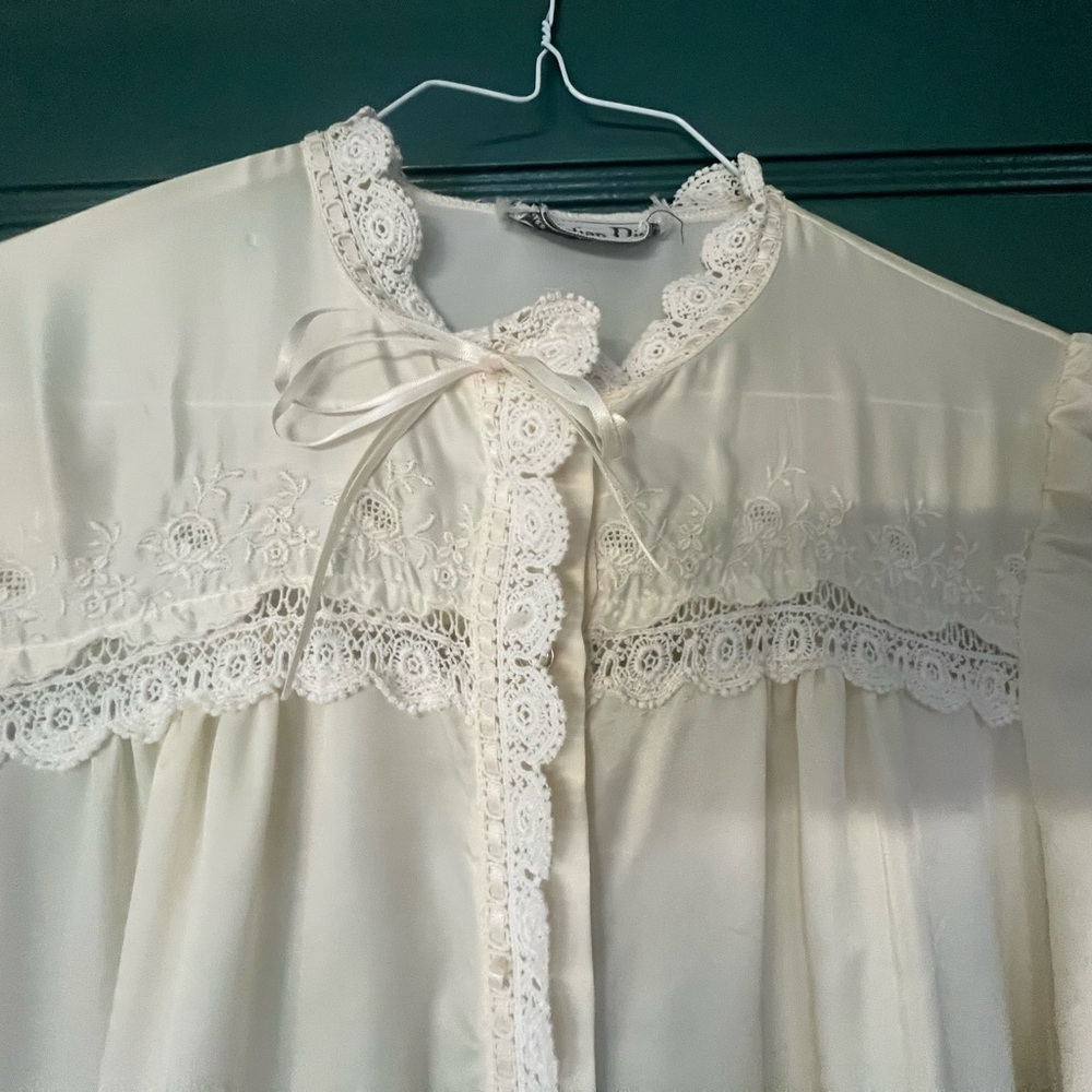 Dior Cream Lace Trim Gown - Picture 3 of 8